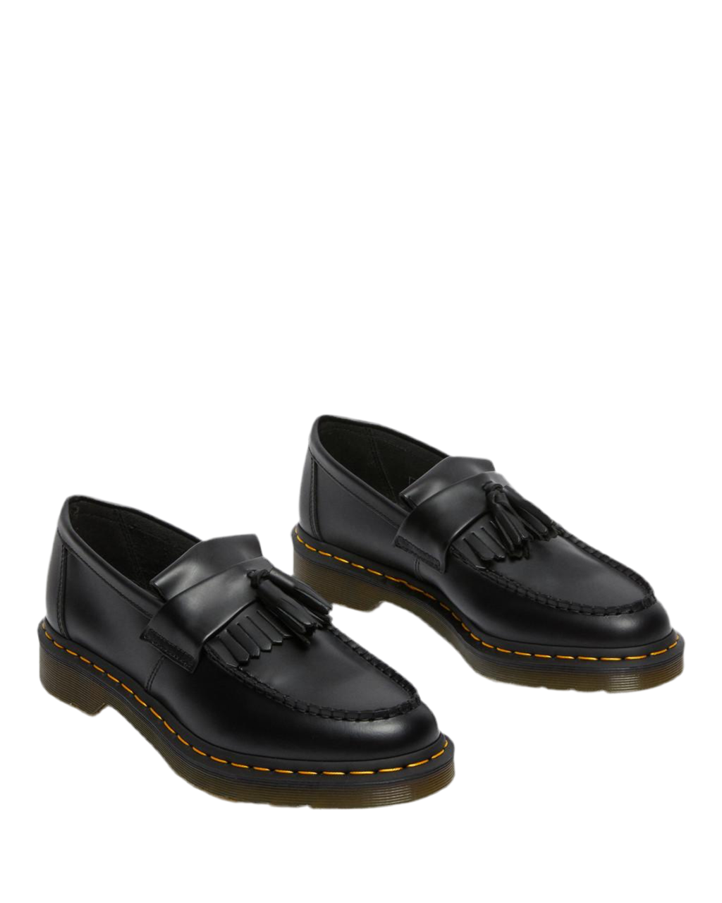 ADRIAN YELLOW STITCH LEATHER TASSEL LOAFERS