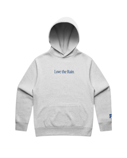 Sueded Love the Rain Hoodie Grey