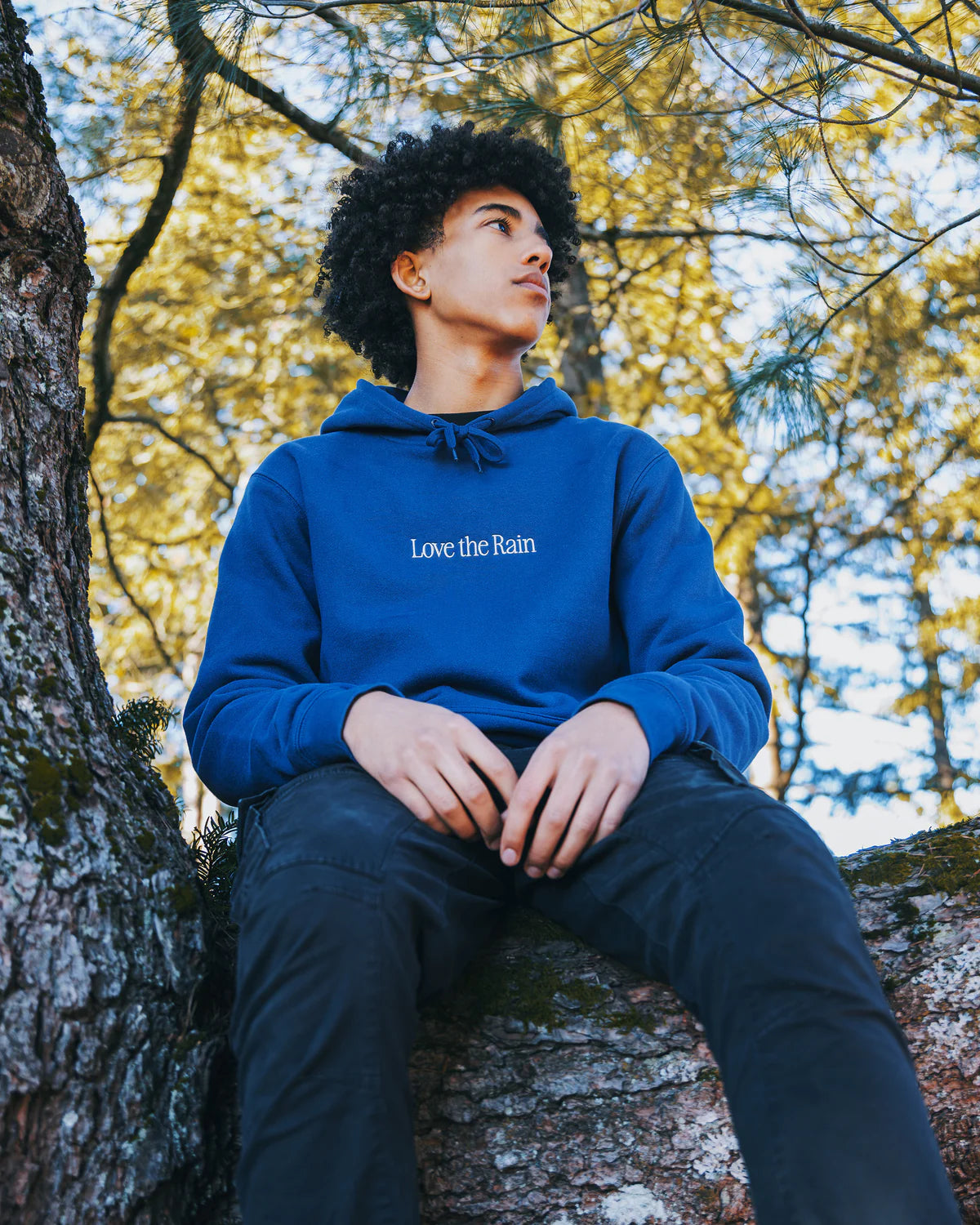 Essential Love the Rain Hoodie - Blue